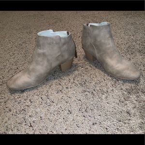 Taupe color booties from dress up